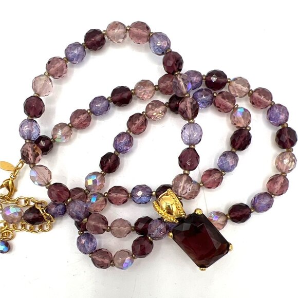 Joan Rivers 32" AB Purple LavenderGlass Bead Necklace Enhancer Amethyst Glass - Picture 12 of 12
